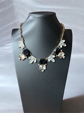 Black & Clear Rhinestone Necklace NWOT